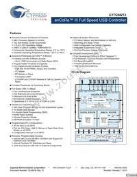 CY7C64215-56LFXCT Datasheet Cover