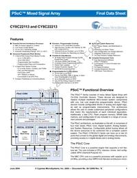 CY8C22213-24SIT Datasheet Cover