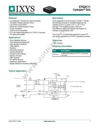 CYG2111 Datasheet Cover