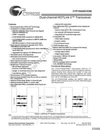 CYP15G0201DXB-BBI Datasheet Cover