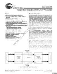 CYV15G0203TB-BGC Datasheet Cover
