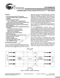 CYV15G0403TB-BGC Datasheet Cover