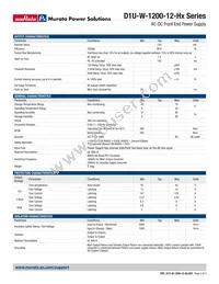 D1U-W-1200-12-HC2C Datasheet Page 2