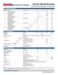 D1U-W-1200-48-HC1C Datasheet Page 2