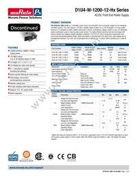 D1U4-W-1200-12-HC1C Datasheet Cover