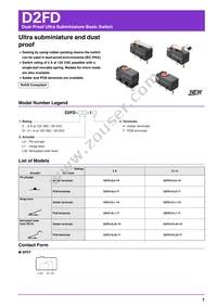 D2FD-2L1-1T Datasheet Cover