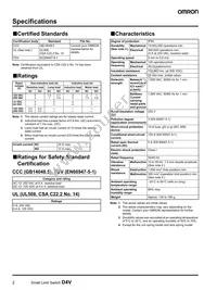 D4V-8104Z Datasheet Page 2