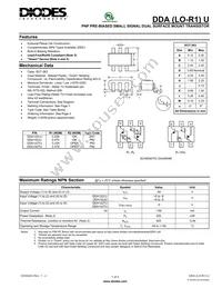 DDA122TU-7-F Datasheet Cover