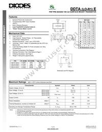 DDTA122TE-7-F Datasheet Cover