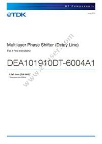 DEA101910DT-6004A1 Datasheet Cover