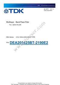 DEA205425BT-2190E2 Datasheet Cover