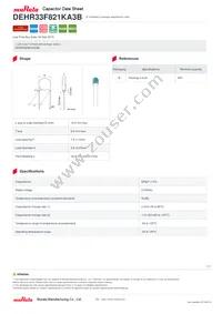 DEHR33F821KA3B Datasheet Cover