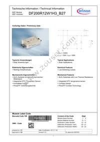 DF200R12W1H3B27BOMA1 Datasheet Cover