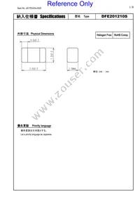 DFE201210S-1R0M=P2 Datasheet Cover