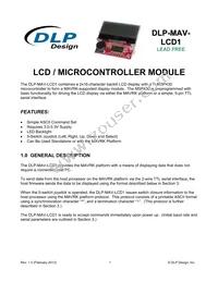 DLP-MAV-LCD1 Datasheet Cover