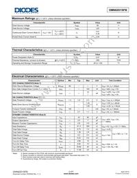 DMN62D1SFB-7B Datasheet Page 2