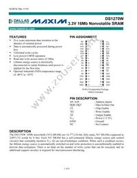 DS1270W-100IND Datasheet Cover