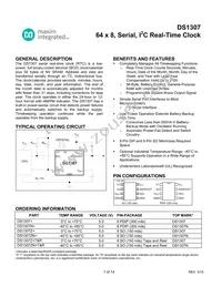 DS1307ZN+T&R/C02 Datasheet Cover