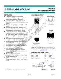DS2405Z+T&R Datasheet Cover