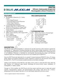 DS2720CU+T&R Datasheet Cover