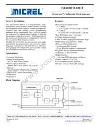 DSC2011FI1-E0012 Datasheet Cover