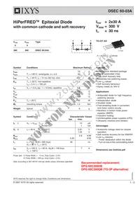 DSEC60-03A Datasheet Cover