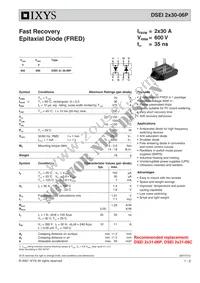 DSEI2X30-06P Datasheet Cover