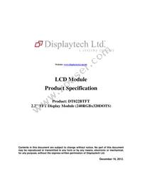 DT022BTFT Datasheet Cover