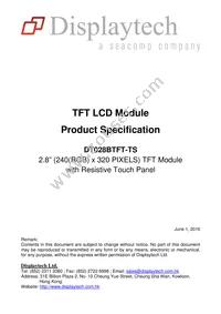 DT028BTFT-TS Datasheet Cover