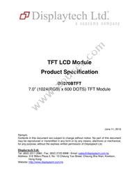 DT070BTFT Datasheet Cover