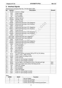 DT070BTFT-PTS1 Datasheet Page 6