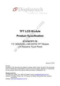 DT070CTFT-TS Datasheet Cover