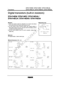 DTA114ECAT116 Datasheet Cover