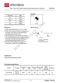 DTA115ECAT116 Datasheet Cover