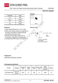 DTA123EEFRATL Datasheet Cover