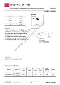 DTA123JUBHZGTL Datasheet Cover