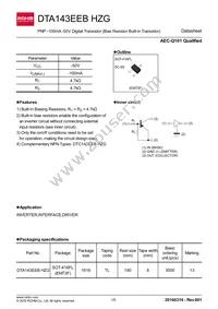 DTA143EEBHZGTL Datasheet Cover