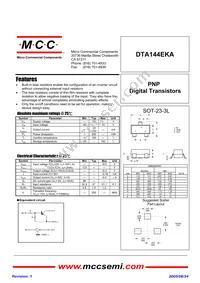 DTA144EKA-TP Datasheet Cover