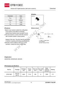 DTB113ECT116 Datasheet Cover