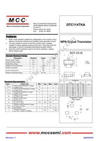 DTC114TKA-TP Datasheet Cover