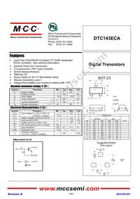 DTC143ECA-TP Datasheet Cover