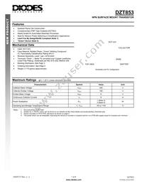 DZT853-13 Datasheet Cover