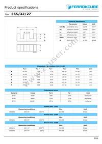 E65/32/27-3C95-G2000 Datasheet Cover