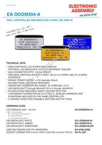 EA DOGM204B-A Datasheet Cover