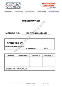 EA TFT043-42ANN Datasheet Cover