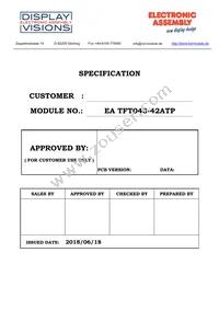 EA TFT043-42ATP Datasheet Cover