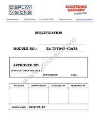 EA TFT043-42ATS Datasheet Cover