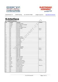 EA TFT070-84ANN Datasheet Page 12