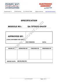 EA TFT070-84ATP Datasheet Cover