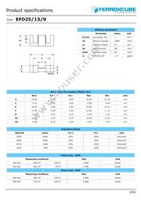 EFD25/13/9-3C95-A250 Datasheet Cover